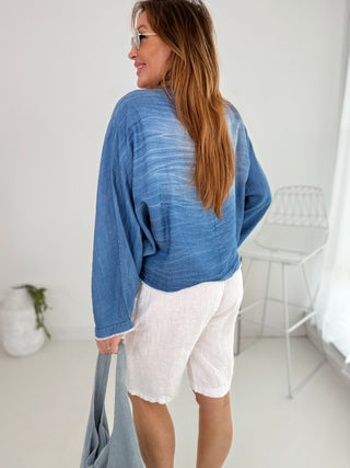Jeans Wickelbluse 2606133
