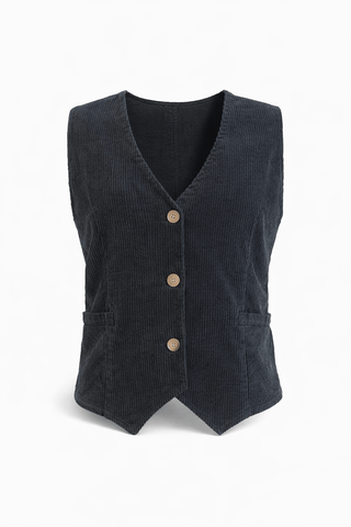 Cordweste in Schwarz