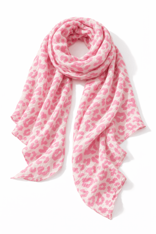 Musselin Leo Tuch in Rosa-Leo in Dreieckform