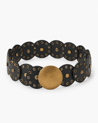 Gürtel in Schwarz mit Ösen in Boho-Style