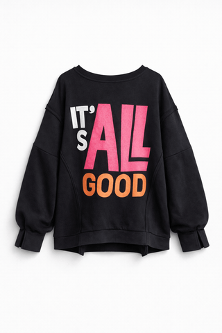 Sweater in Schwarz mit Print auf der Rückseite