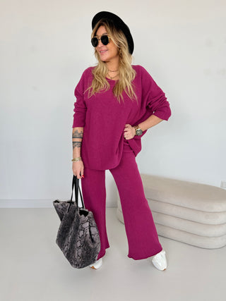 zweiteiler-burgund-strickhose-strickpullover-damen-levelone
