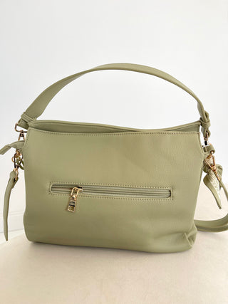 Leder Umhängetasche Olivgrün