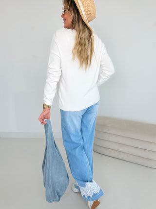 Feinstrickpullover in Weiss