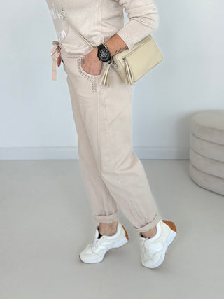 Stretchhose Beige