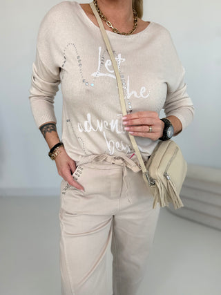 Feinstrickpullover in Beige