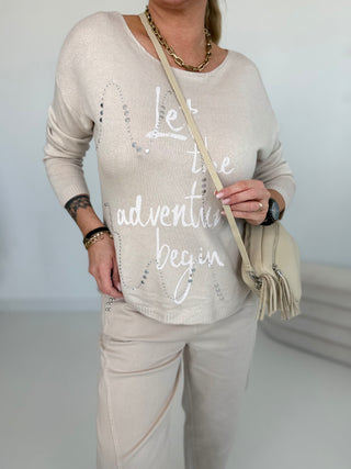 Feinstrickpullover in Beige