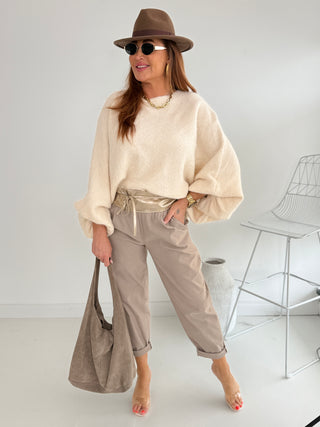 Stretchhose in Taupe für Damen in Einheitsgröße 36-42- Levelone GmbH & Co. KG