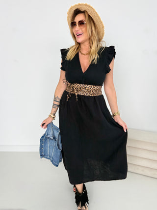 Musselin Kleid in Schwarz