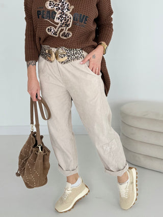 stretch cordhose-beige