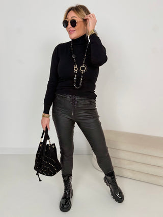 Pantalon en cuir extensible 2511084