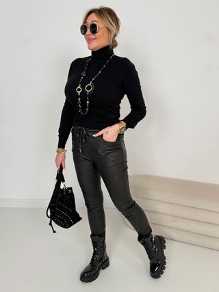 Pantalon en cuir extensible 2511084