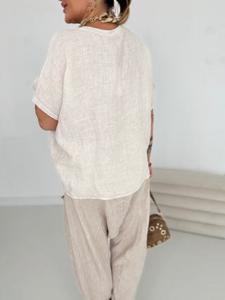 Leinen T- Shirt 2507090