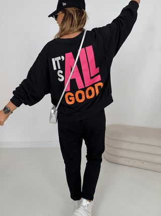 Sweater in Schwarz mit Print auf der Rückseite