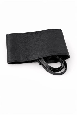 Leder Bindegürtel-schwarz-levelone-damen